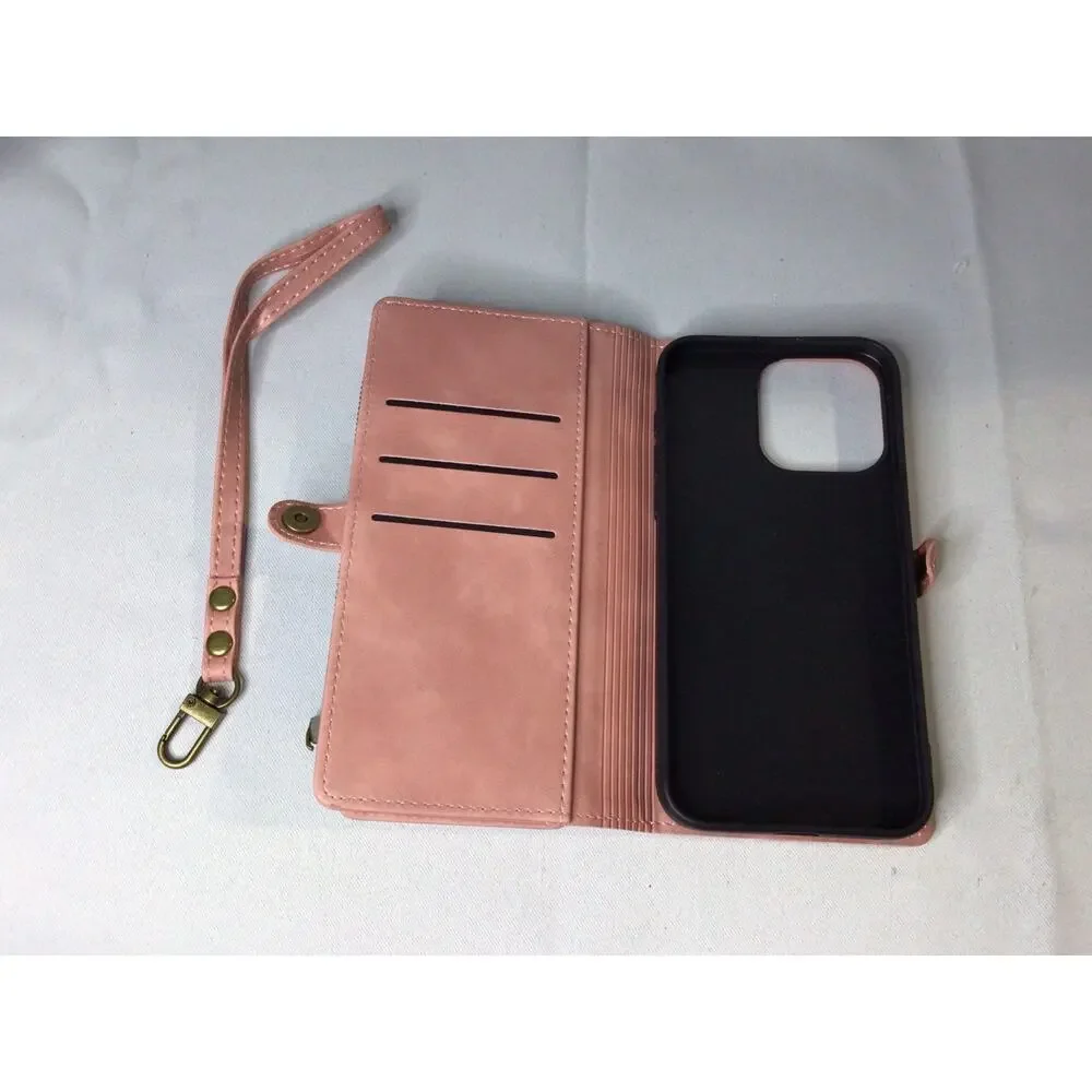 Defencase for iPhone 15 Pro Max Case Wallet with RFID Blocking Card Rose Pink